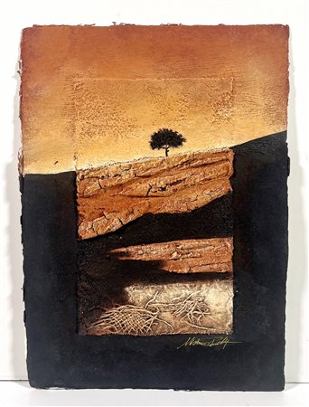 MARIO PASCHETTA, 25 X 35,5 cm, tecnica mista su carta applicata su tavoletta...