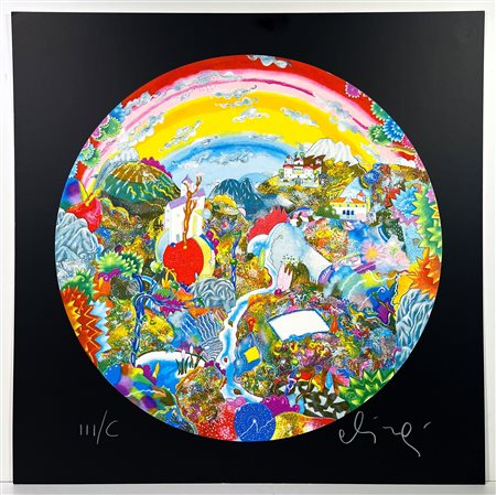 LUCA ALINARI, 70 X 70 cm, ”L’altro io del suo io" Serigrafia polimaterica a...