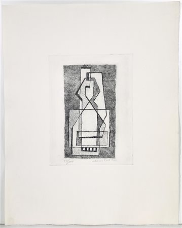 MARIO RADICE, Incisione all'acquaforte cm 21,5x16 dimensione dell'incisione...