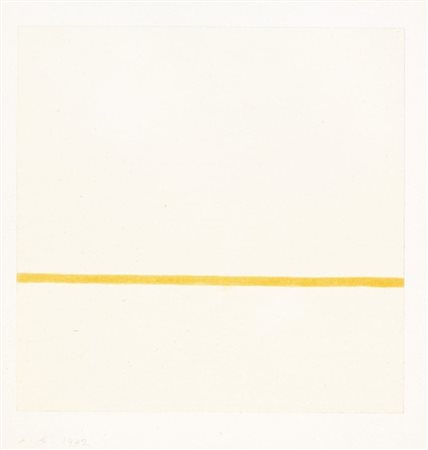 Antonio Calderara, 1903- 1978, serigrafia acquerellata a mano su carta 1972,...