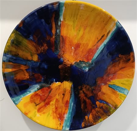Marcello Lo Giudice, 1957, ceramica smaltata Albissola, cm diametro 51,5:...