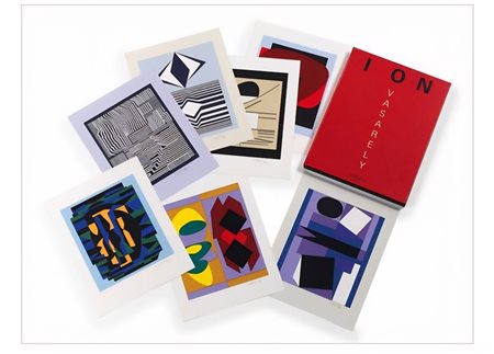 VICTOR VASARELY, Cartella “ ION” 1989, sette serigrafie es. 6/250, 35,6 x...