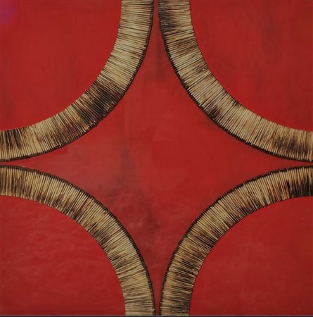 BERNARD AUBERTIN, 100 X 100 cm, senza titolo 2007 fiammiferi bruciati su...