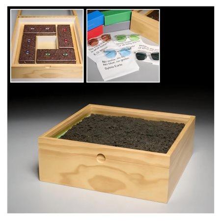 UGO RONDINONE, 34 X 34 X12 cm, titolo “ SEE A CLEAN FUTURE LANDSCAPE 2019”,...