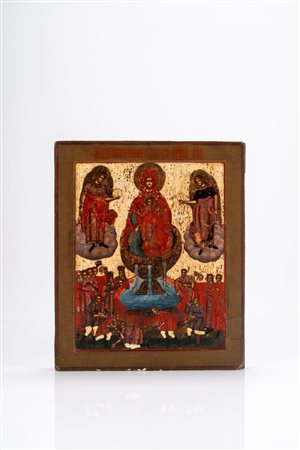 Icona su tavola raffigurante la Madre di Dio “Sorgente di Vita”. Russia, XIX secolo