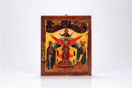 Icona su tavola raffigurante santa Sofia Sapienza Divina. Russia, XIX secolo