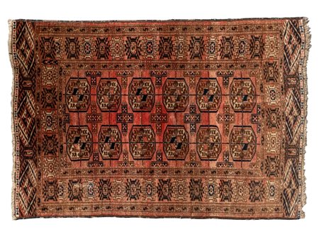 Tappeto a motivo turkmeno Tekke, fine secolo XIX-XX