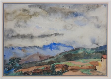 Pedro Nel Gomez (1899-1984) Senza titolo Acquarello su carta cm 31x44 Firma...