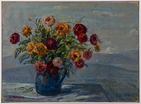 Armando Tonello (1897-2001) Senza titolo Olio su tavola cm 31x42 Firma in...