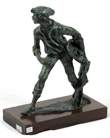 Augusto Murer (1922-1985) Il pescatore, 1982 Scultura in bronzo, es. 9/30 cm...