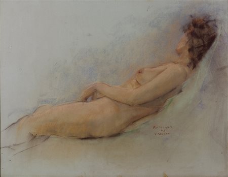 Ugo Celada da Virgilio (1895-1995) Nudo Pastello su carta cm 48x62 Firma in...