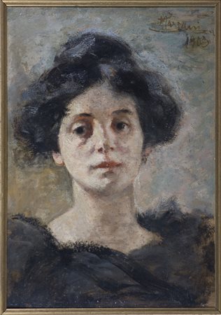 Pompeo Mariani (1857-1927) Ritratto della moglie (Marcellina Caronni), 1903...