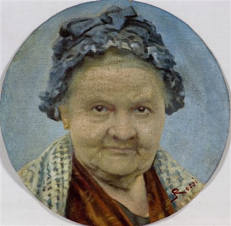 Luigi Rossi (1853-1923) Senza titolo Olio su tela cm 24x25 Firma in basso a...