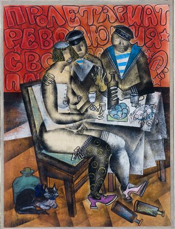 Vladimir Lebedev (1891-1967) Senza titolo, 1926/1928 Tecnica mista su...