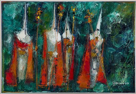 Giuseppe Gambino (1928-1997) In procesione de la Semana Santa de Murcia, 1971...