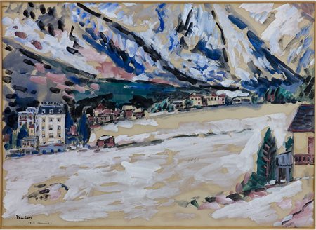 Orfeo Tamburi (1910-1994) Chamonix, 1948 Tecnica mista su carta cm 35x48...