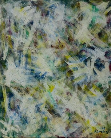Saverio Rampin (1930-1992) Senza titolo, 1956 Olio su tavola cm 43x34 Firma e...
