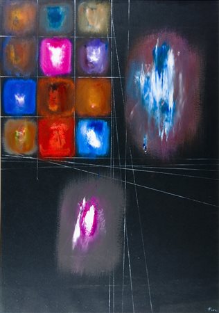 Ennio Finzi (1931-2024) Senza titolo Tecnica mista su carta intelata cm...