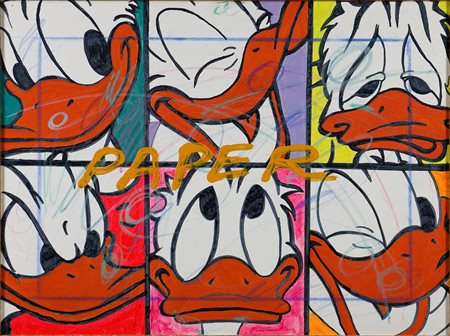 Enrico Manera (1947) Paper, 1998 Olio su tela cm 60x80 Firma sul retro...