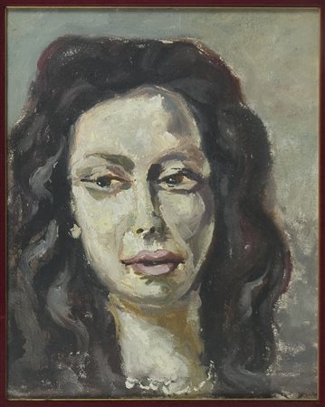 Carlo Levi (1902-1975) Ritratto, 1940 ca Olio su tela cm 50x40 Firma sul...