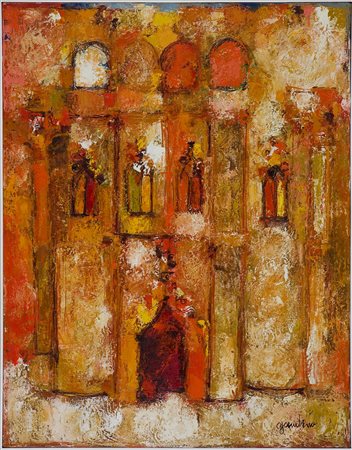 Giuseppe Gambino (1928-1997) Baeza, Palacio del Conde de Benavente, 1971 Olio...