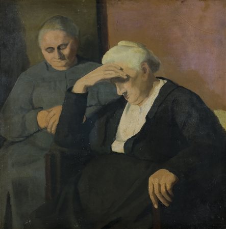 Marisa Mori (1900-1985) Senza titolo, 1927 Olio su tavola cm 80x80 Firma e...