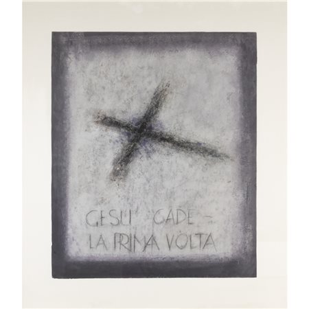 Guido Strazza (Santa Fiora 1922) "Gesù cade la prima volta"