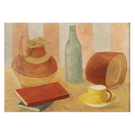 Ezio Sclavi (Stradella 1903 - Taggia 1968) "Natura morta"
