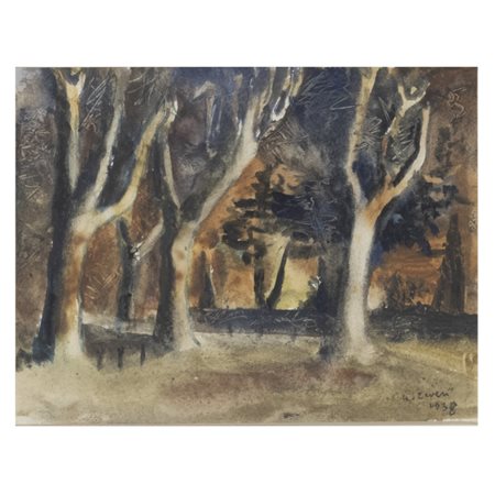Alberto Ziveri (Roma 1908 - Roma 1990) "Giardino di notte"