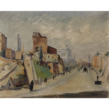 Luigi Surdi (Napoli 1897 - Roma 1956) "Via dei Fori Imperiali"