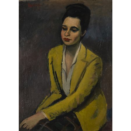 Manlio Sarra (Monte San Giovanni Campano 1909 - Roma 1986) "Ritratto della Baronessa"