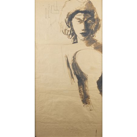 Pericle Fazzini (Grottammare 1913 - Roma 1987) "Studio di figura femminile"