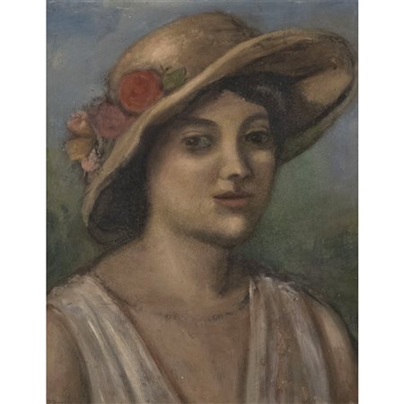 Pompeo Borra (Milano 1898 - Milano 1973) "Ritratto femminile"