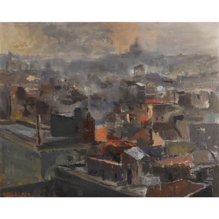 Ugo Attardi (Sori di Genova 1923 - Roma 2006) "Veduta di Roma"