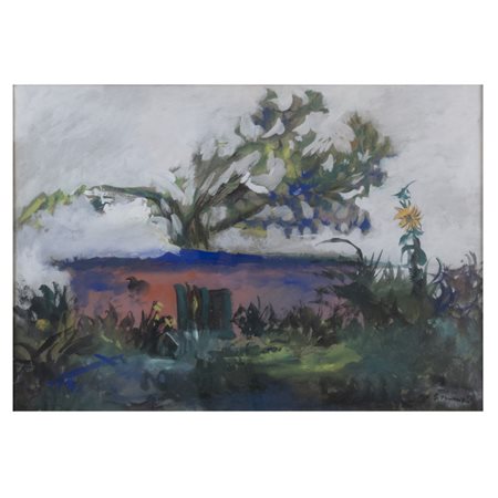 Giovanni Omiccioli (Roma 1901 - Roma 1975) "Casolare di campagna"