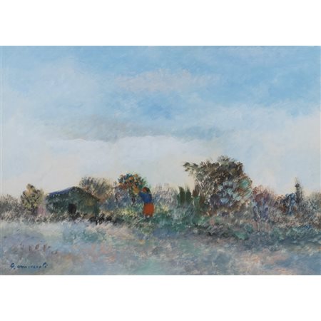 Giovanni Omiccioli (Roma 1901 - Roma 1975) "Casa verde e contadina"