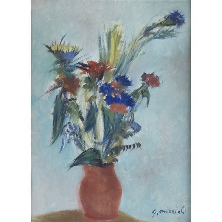Giovanni Omiccioli (Roma 1901 - Roma 1975) "Vaso di fiori"