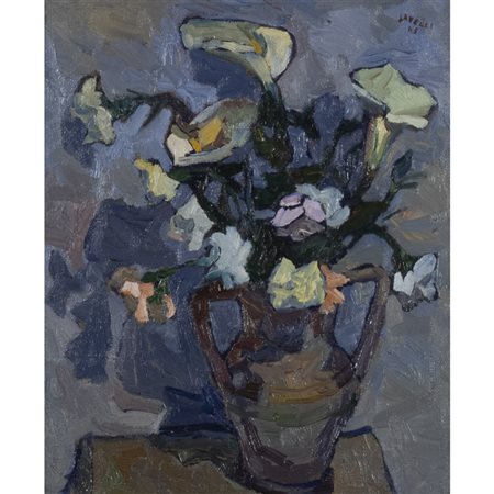 Angelo Savelli (Pizzo 1911 - Brescia 1995) "Vaso di fiori"