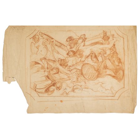 Giuseppe Rivaroli (Cremona 1885 - Roma 1943) "Bozzetto per gli affreschi del Ministero della Marina"