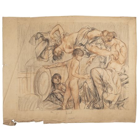 Giuseppe Rivaroli (Cremona 1885 - Roma 1943) "Le arti - Venezia. Bozzetto per gli affreschi del Ministero della Marina"