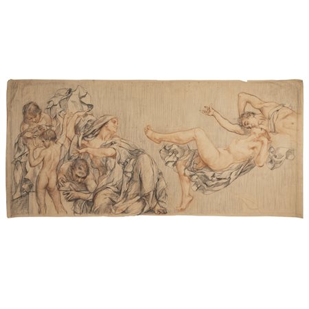 Giuseppe Rivaroli (Cremona 1885 - Roma 1943) "Bozzetto per gli affreschi del Ministero della Marina"