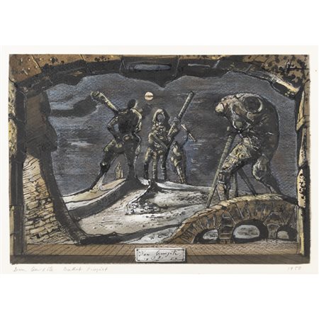 Eugène Berman (Pietroburgo 1899 - Roma 1972) "Bozzetto per Don Quijote, Ballet Project"