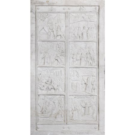 Ercole Drei (Faenza 1886 - Roma 1973) "Bozzetto per porta di San Pietro - Motto Trinità"