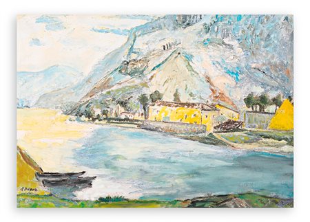 ANGELO DEL BON (1898-1952) - Paesaggio sull'Adda, 1950