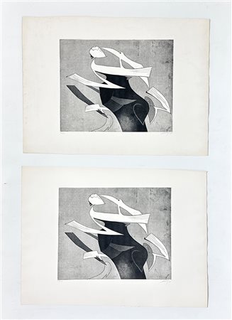 GIANNI DOVA (1925-1991) - Lotto unico di 2 acqueforti