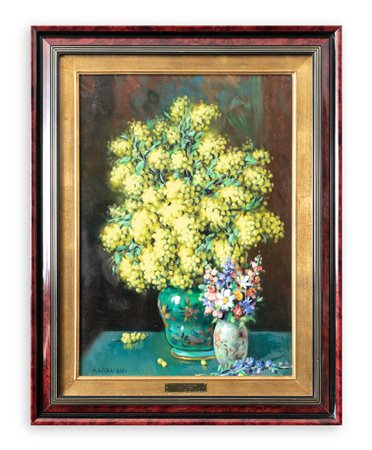 ALFIO PAOLO GRAZIANI (1900-1981) - Mimose con violette