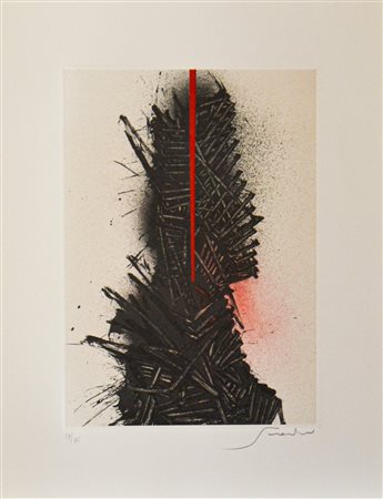 EMILIO SCANAVINO, Senza titolo (Riga rossa verticale)