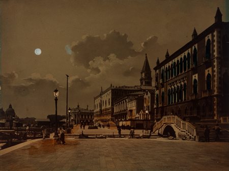 Carlo Naya (attribuito a) (1816 - 1882)  - Senza titolo (Venezia, Notturno), 1900s