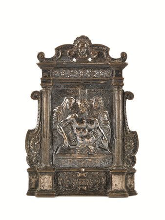 PACE, VENETO, SECOLO XVII in bronzo argentato, cornice architettonica...