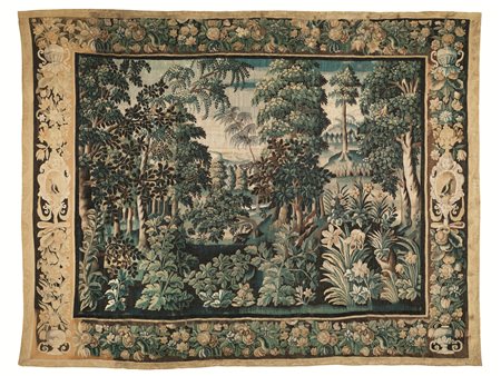 ARAZZO, AREA FRANCO-FIAMMINGA, FINE SECOLO XVIIraffigurante paesaggio, cm...